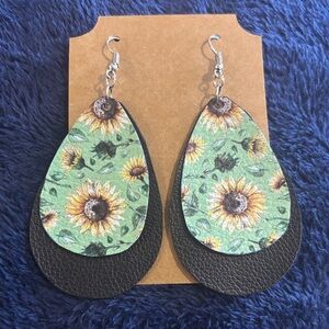 Sunflower Teardrop Earrings